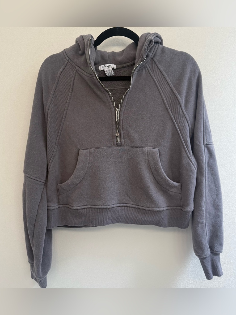 Manifest Gray Half-Zip Hooded Sweatshirt